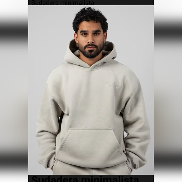 Comfrt MINIMALIST HOODIE CEMENT (WOMEN,MENS) - Picture 2 of 4